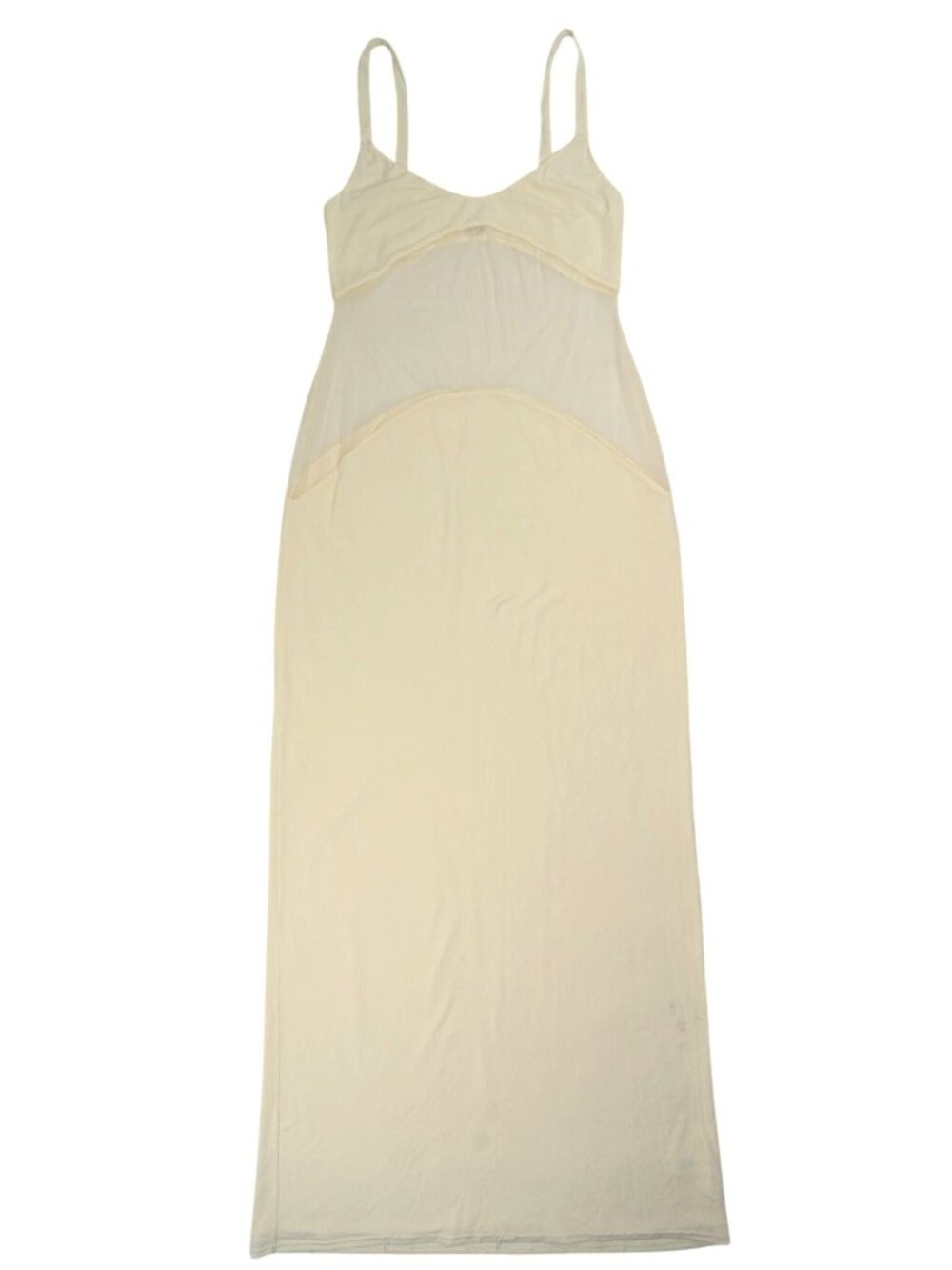 Helsa Sheer Knit Curve Maxi Dress in Vanilla